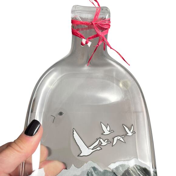 Grey Goose Vodka Melted Bottle Flat Handmade Cheese Tray Appetizer Gift Upcycle - Picture 6 of 12